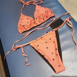 Orange Low Waist Bademode CM Print Badeanzug Designer Strand Bikinis Damen Mädchen Marke Biquini Sommer Monokini