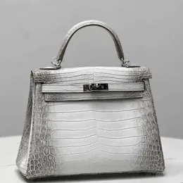 Legal Copy Deisgner 8A Bags Online-Shop Himalayan Inseam Womens Bag Fashion Crocodile Leather Handheld Have Real Logo