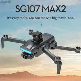 DRONS NY SG107 MAX2 RC DRONE 4K HD Aerial Camera 2-Axis Gimbal WiFi 5G FPV 360 Hinder Undvikande Borstless Motor Quadcopter Toys YQ240129