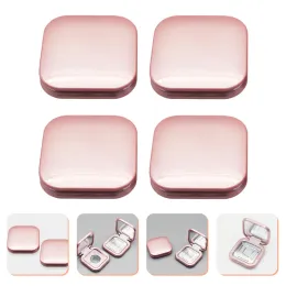 Speglar 4PC Foundation Powder DIY Box Tomt Eyeshadow Palette Blush Box Portable Cosmetic Makeup Case Container med spegel för BB Cream