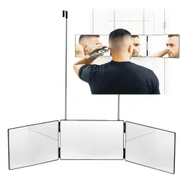 المرايا 3 طريق المرآة قابلة للتعديل مرآة تريفولد مرآة تصفيف الشعر الذاتي تصفيف الشعر DIY أداة حلاقة!