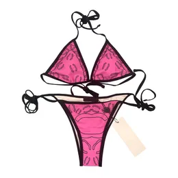 Mulheres conjunto de biquini rendas até tanga roupa de banho carta impressão acolchoado biquinis verão natação maiô sexy primavera quente