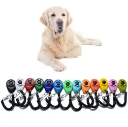 14 colori Pet Bark Clicker Deterrenti Trainer Pet Dog Puppy Training Suono regolabile Portachiavi da polso Universal Dog Training Clicker ZZ