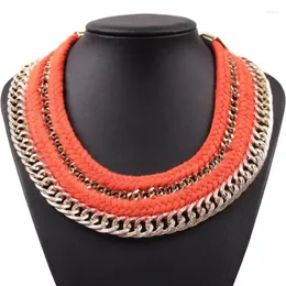 Halskette Ohrringe Set Gold Farbe Kette Seil Geflochten Mode Design Chunky Choker Kragen Für Frauen Schmuck