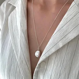 Pingentes 925 prata esterlina colar feijão irregular simples pingente punk geométrico para mulheres menina jóias presente gota atacado