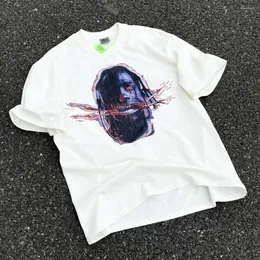 メンズTシャツカエルドリフトファッションブランドストリートウェアヒップホッププリントビンテージ服コットンルーズ特大トップスTシャツ男性ユニセックス