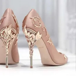 Sapatos de baile para festa de casamento, ouro rosa, borgonha, designer confortável, mancha de seda, salto alto para noiva