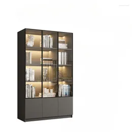 Dekorative Platten, staubdichtes Bücherregal, Glastür, Vitrine, modernes, individuelles Zuhause, Wohnzimmer, integrierte Kombination, ganze Wand, Bücherregal