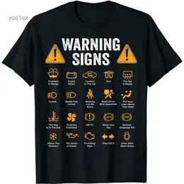 Męskie koszulki zabawne znaki ostrzegawcze samochodowe Dift Dift Dift T-shirts Fashion Shirt Bawełny TEE TES Casual Hipster Ubrania Wygodne