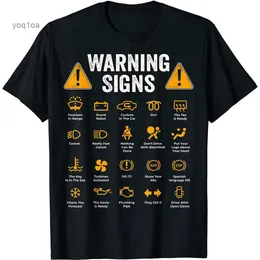 Men's T-Shirts Funny Driving Warning Signs Auto Mechanic Gift Driver T-Shirts Fashion Shirt Cotton Tops Tees Casual Hipster Clothes Comfortable