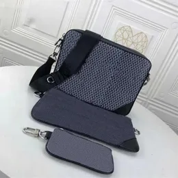 Bolsa mensageiro da moda pochette trio bolsa de ombro preto branco 2 peças alças pu de boa qualidade bolsa crossbody com bolsa de moedas292O