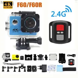 Spor Aksiyon Video Kameralar Ultra HD Action F60/F60R 4K/30 FPS 16MP WiFi 170dgree Kask Sualtı 30m Dalış Su geçirmez Spor Kamerası YQ240129