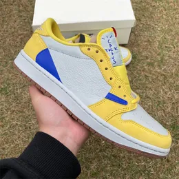 Authentic Fragment 1 Low OG WMNS Canary Shoes Travis High OG University Blue Golf Olive Sail White Black Phantom Dark Reverse Mocha Outdoor Scotts Sneakers With Box