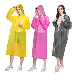 Regenmäntel 1PCS Mode Frauen Mann Regenmantel Verdickte Wasserdichte Kleidung Erwachsene Camping Wiederverwendbare Poncho Regenbekleidung EVA Regen Mantel