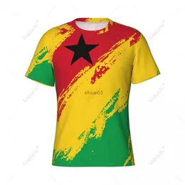 Homens camisetas Nome personalizado Nunber Guiné-Bissau Bandeira Cor Homens Apertados Esportes T-shirt Mulheres Tees Jersey para Fãs de Futebol de Futebol