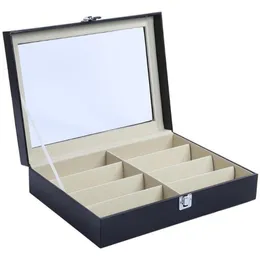 Moda 8 okularów sieciowych pudełko do przechowywania skórzane okulary pudełko przenośne szklanki podróży wyświetlacza organizacja pudełko LJ325B