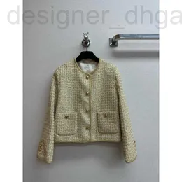 Jaquetas femininas designer miao 24 início da primavera nova pequena fragrância macia grossa tweed luz luxo alto conjunto moda em torno do pescoço ouro casaco curto meia saia vxwf