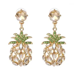 QIAOSE Crystal Rhinestone Pineapple Drop Earring for Women Fashion Jewelry Boho Maxi Collection Earring Accessories1293X