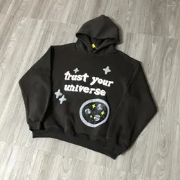 Kvinnors hoodies groda drift mode streetwear skumning tryckkläder avslappnad lös överdimensionerad bomullstopp tröja tröja för män