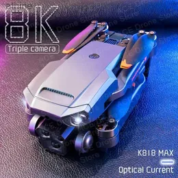 Дроны Новый K818 Max Dron 4K Professinal Три камеры 8K Широкоугольная локализация оптического потока Четырехстороннее предотвращение препятствий Радиоуправляемый квадрокоптер YQ240129