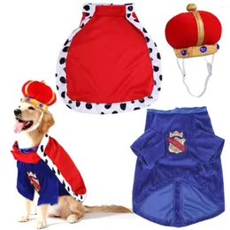 Köpek Giyim Moda Giysileri Pet Giyim Cosplay rol oynuyor Pelerin King King Suit Cadılar Bayramı Giyinme Parti Kostümü