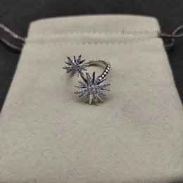 Designer di spedizione gratuita Gioielli di lusso David Yuman Anelli High End Aperto Doppio Girasole Anello con diamanti completi Taglia 6 e 8 Possono essere regolati