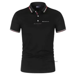 Designer Mens Polo Chemise De Luxe HUGO Lettre Casual Manches Courtes Boss Hommes Mode Lâche Revers Demi Manches Boss Vêtements Pour Hommes T-shirt 900