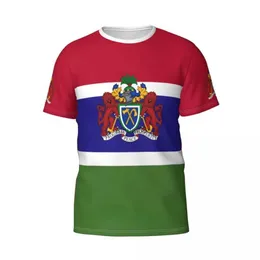 Herr t-shirts Anpassat namn nummer Gambia country flagga t-shirts kläder t shirt män kvinnor tees toppar för fotboll fotboll fans gåva oss storlek storlek