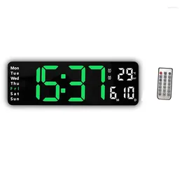 Wall Clocks Large Digital Clock Remote Control Temp Date Week Display Timer Countdown Table Dual Alarms LED