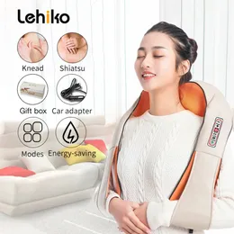 U forma elétrica shiatsu volta pescoço ombro corpo massageador infravermelho aquecido 4d amassar carhome massagem xale dispositivo 240118
