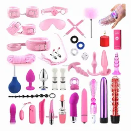 Erwachsene Spielzeug Bondage Set Erotische Bett Spiele Erwachsene Handschellen Nippel Klemmen Peitsche Spanking SM Kits Rollenspiele Sex Spielzeug für Paare