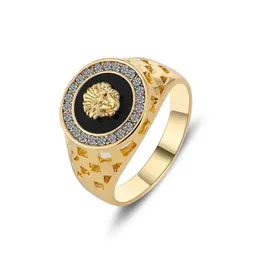 Band Rings NurmWung Korean Creative Medusa Ring for Men Inlaid With Zircon Fashion Domineering Rings Female Punk Style Jewelry Gifts 240125