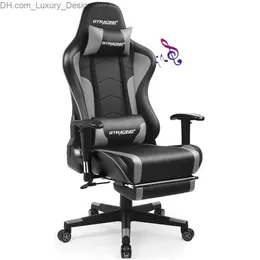 Другая мебель GTRACING Игровое кресло Подставка для ног Колонки Стул для видеоигр Bluetooth Музыка Сверхмощный эргономичный компьютерный офисный стол Q240129