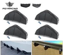Universal Modified Shark Fin Rear Spoiler Bumper Lip Diffuser Car Accessories Carbon Fiber PatternBlack 1Pcs4Pcs PQYWSS108503876