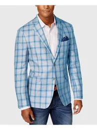 Mode Plaid Blazer Einreiher Langarm Büro Casual Kurze Oberbekleidung Taschen Herbst Männer Mantel Kerb Kragen Blazer 240126