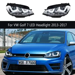 För VW Golf 7 LED-strålkastarenhet 13-17 Bil Accessoires DRL DAYTIME Running Light Dynamic Streamer Turn Signal Indicator