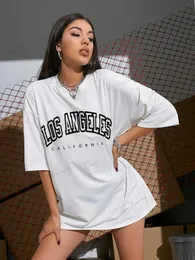Kadın T-Shirt Los Angeles California ABD Street T-Shirts Kadın Moda Hip Hop Kısa Kollu Pamuk Nefes Alabilir Üstler Gevşek Büyük Boy