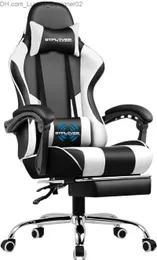 기타 가구 gtplayer 게임 의자 발판 및 요추가있는 컴퓨터 의자 360-SWIVEL SEAT Q240129를 갖춘 높이 조절 가능한 게임 의자