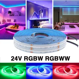 DC24V 784LEDs COB LED Strip RGBW RGBWW Flexible COB Light Tape Dimmable Linear Lighting Ribbon