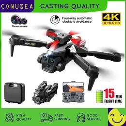 Drony K10max Dron Three Camera HD 4K Drone Wi -Fi FPV Quadcopter Mini Drony Unikanie przeszkód zdalne sterowanie samolotami