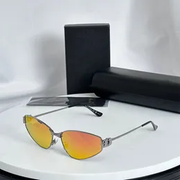 Sonnenbrille für Damen, vergoldeter Metallrahmen, Luxus-BB-Brille 0335, modische Designer-Sonnenbrille im ovalen Stil, klassisch schwarz, Originalverpackung