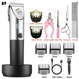 Grooming elétrica pet clipper profissional kit de preparação recarregável pet gato cão aparador cabelo barbeador conjunto animais máquina corte cabelo