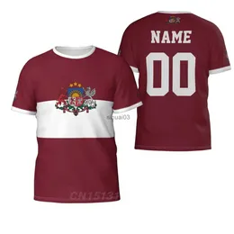 T-shirt da uomo Nome personalizzato Numero Lettonia Bandiera del paese T-shirt Abbigliamento T-shirt Uomo Donna T-shirt Top per calcio Tifosi di calcio Regalo Taglia USA