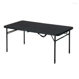 Складной регулируемый стол на ножках походной мебели, насыщенный черный цвет