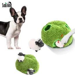 Giocattoli Pet Dog Peluche Giocattolo Molare Divertente Pecora Scoiattolo Denti Puliti Resistente Al Morso Giocattoli Da Masticare Per Cucciolo di Cane Gatto Che Cigola giocattoli Prodotto per animali domestici