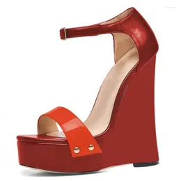 Sandals DIZHUANG Shoes Sexy Women's High Heeled Sandals. About 20 Cm Heel Height. Artificial Leather. Wedges Summer