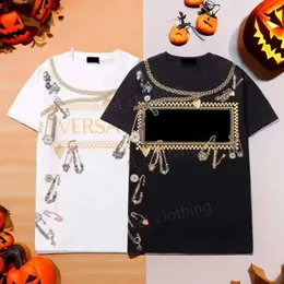 Camisetas casuais masculinas e femininas moda casual com estampa de monograma manga curta Halloween, camiseta de presente de Natal mais vendida roupas masculinas de hip hop plus size