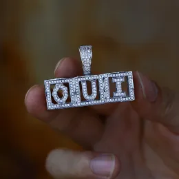 Necklaces ICEOUTBOX Custom Name Square Letter Pendant Necklace Chani Gold Color Cubic Zircon Men Women Hip Hop Rock Jewelry AZ Letters