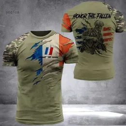 Herren T-Shirts 2022 Neue Sommer ARMY-VETERAN 3D Gedruckt T-shirt Für Männer Französisch Soldat Feld Veteranen Camouflage Commando Tees Kurzarm Tops