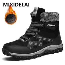 Warm Plush Snow Boots High Top Men's Winter Plus Size Hiking Outdoor AntiSlip Ankle Sneakers 240126